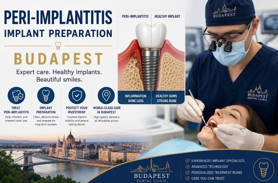 Peri-implantitis treatment and dental implant preparation in Budapest